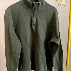 Ralph Lauren Olive Quarter Zip Sweater XL Unisex Cotton Pullover
